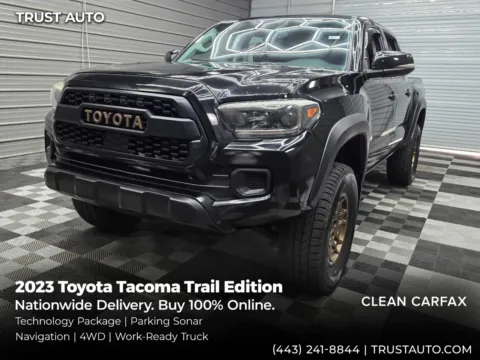 Black 2023 Toyota Tacoma Trail Edition 4WD Double Cab Pickup Truck for sale in Sykesville, MD