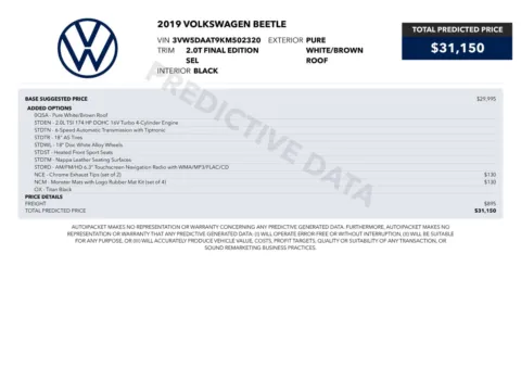 Another view of 2019 Volkswagen Beetle Convertible Final Edition SEL Soft-Top Convertible for sale in Sykesville, MD at Trust Auto
