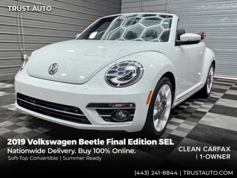 White 2019 Volkswagen Beetle Convertible Final Edition SEL Soft-Top Convertible for sale in Sykesville, MD