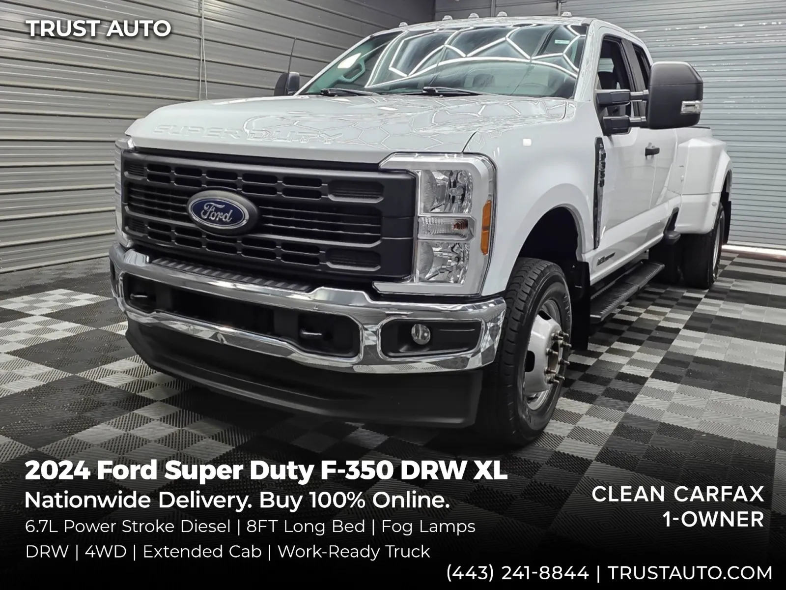 White 2024 Ford Super Duty F-350 XL 4WD DRW Super Cab 8FT Long Bed Power Stroke Diesel Pickup Truck for sale in Sykesville, MD