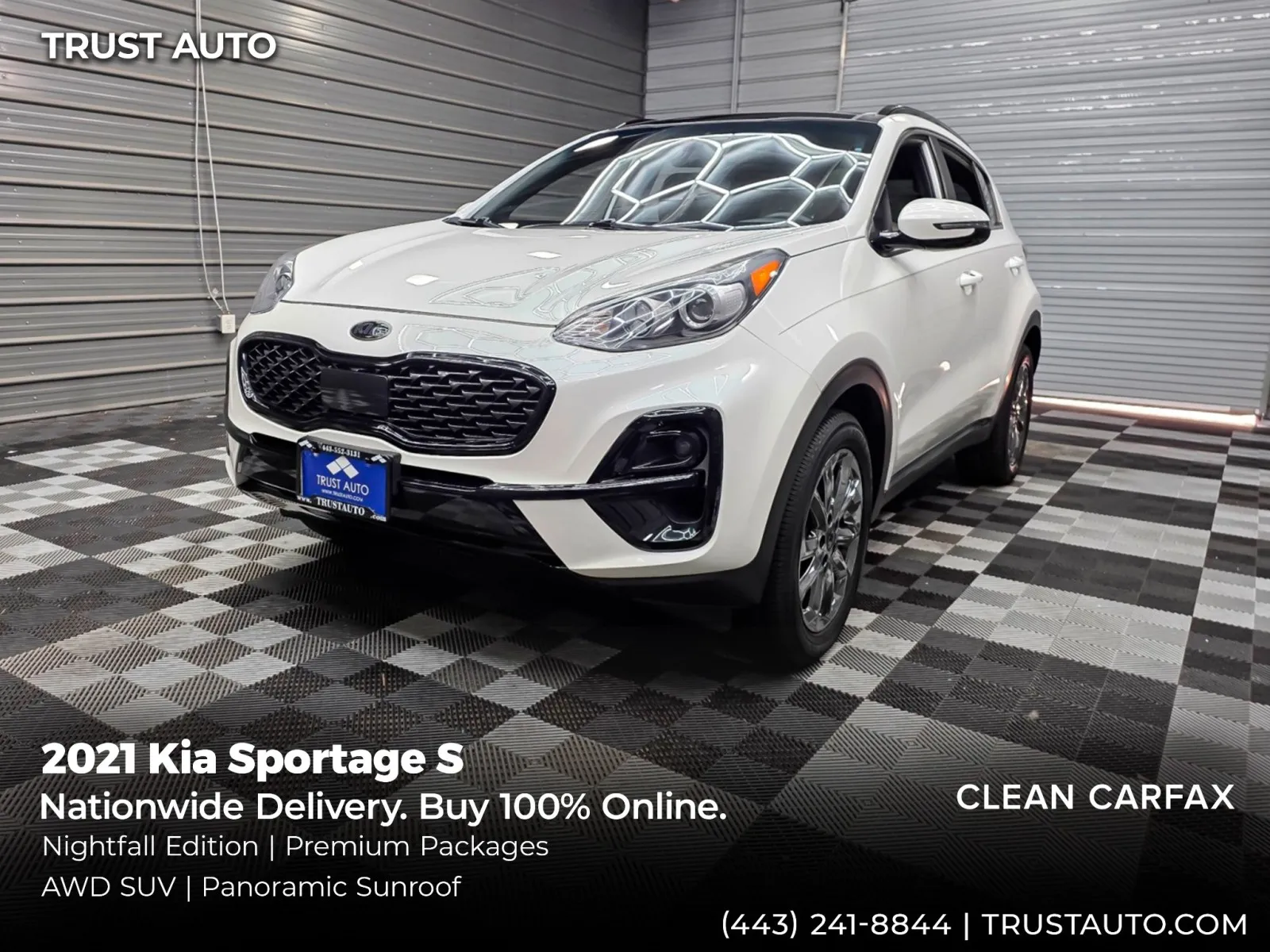 White 2021 Kia Sportage S AWD SUV w/Premium/Nightfall Edition Pkgs for sale in Sykesville, MD