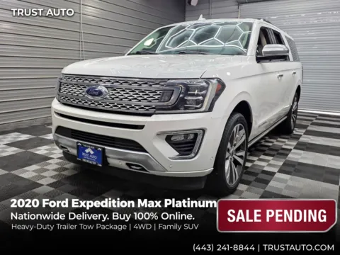 White 2020 Ford Expedition Max Platinum 4WD 7-Passenger SUV for sale in Sykesville, MD