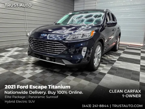 Blue 2021 Ford Escape Titanium Hybrid Electric SUV w/Elite Pkg for sale in Sykesville, MD