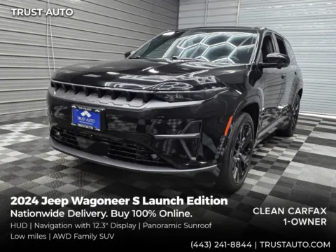 Black 2024 Jeep Wagoneer S Launch Edition AWD Electric Luxury SUV for sale in Sykesville, MD