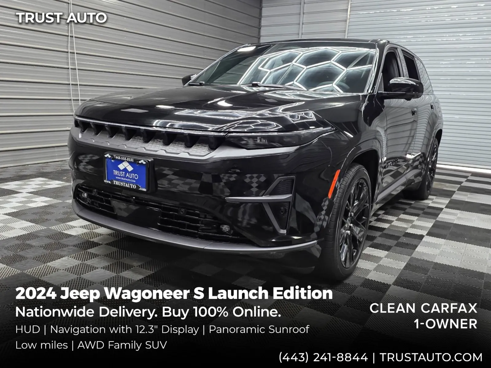 Black 2024 Jeep Wagoneer S Launch Edition AWD Electric Luxury SUV for sale in Sykesville, MD