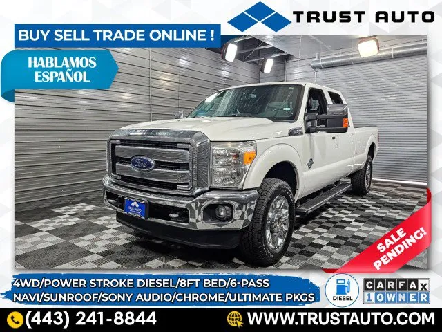 2015 Ford Super Duty F-350 SRW Lariat 4WD Crew Cab 8FT Bed Power Stroke Diesel Pickup Truck w/Ultimate Pkg for sale in Sykesville, MD