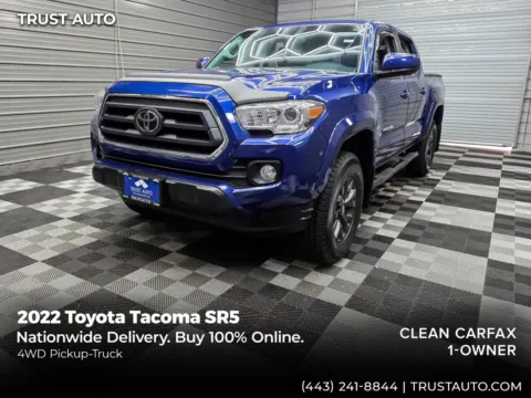 Blue 2022 Toyota Tacoma SR5 4WD Double Cab Pickup Truck for sale in Sykesville, MD