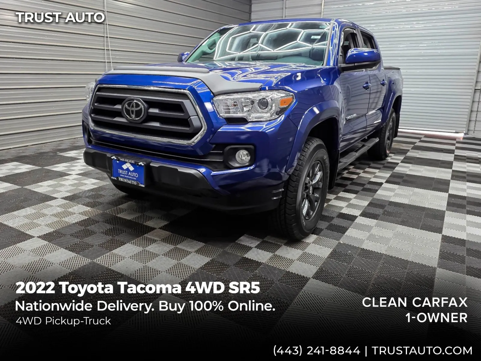 Blue 2022 Toyota Tacoma SR5 4WD Double Cab Pickup Truck for sale in Sykesville, MD