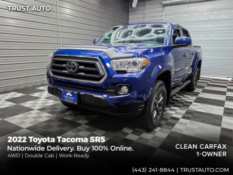 Blue 2022 Toyota Tacoma SR5 4WD Double Cab Pickup Truck for sale in Sykesville, MD