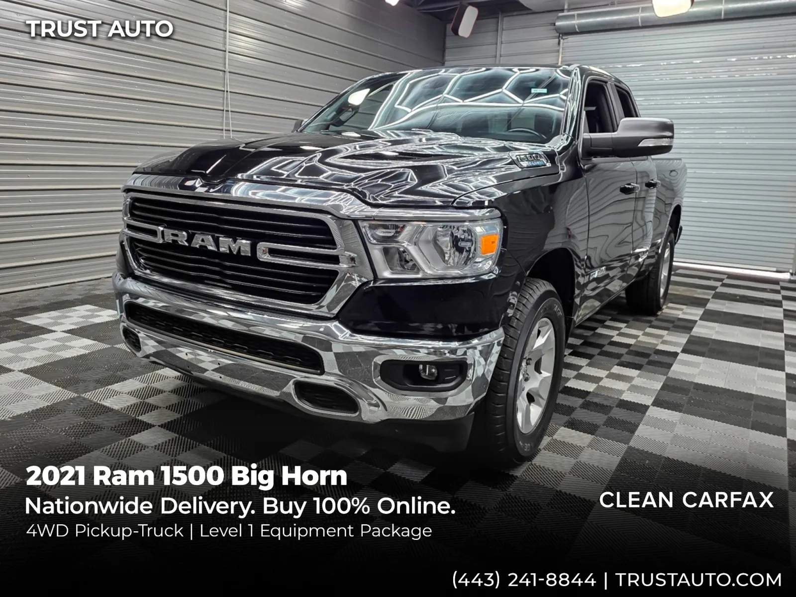2021 Ram 1500 Big Horn 4WD Quad Cab Pickup Truck w/Level 1 Equipment Pkg
