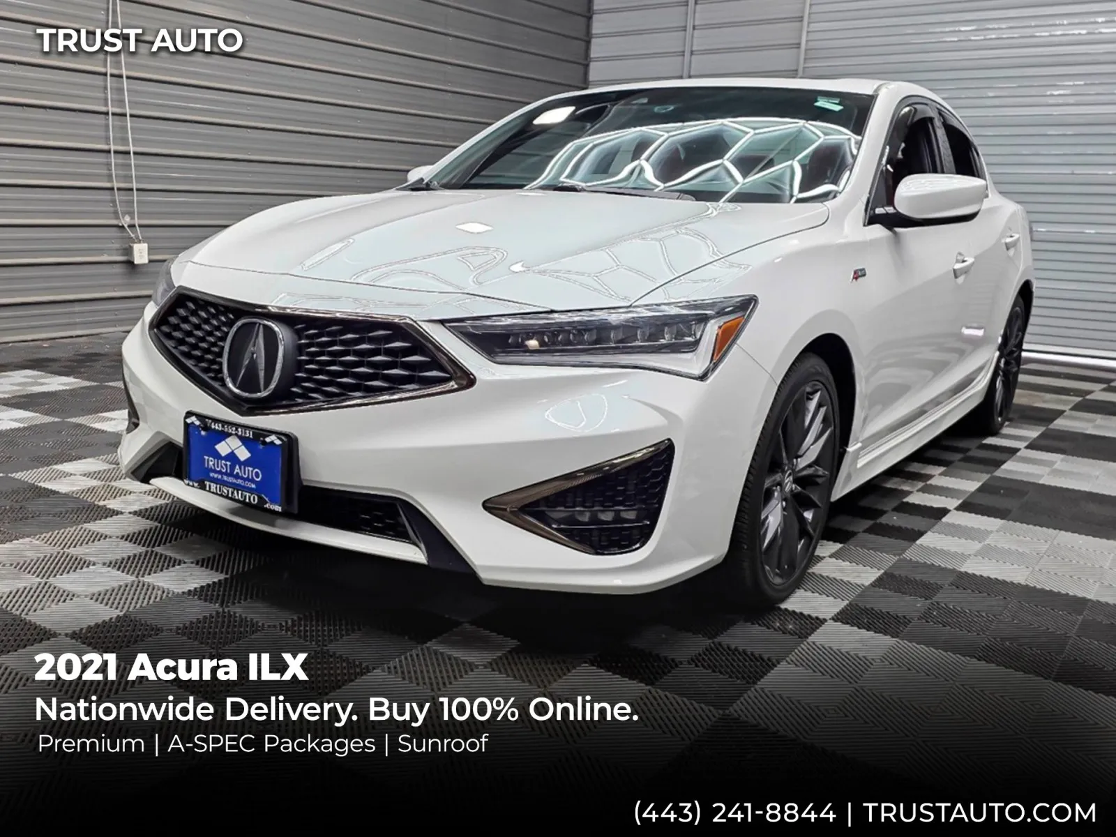 White 2021 Acura ILX Sedan w/Premium/A-SPEC Package for sale in Sykesville, MD