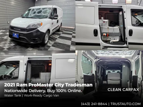 White 2021 Ram ProMaster City Cargo Tradesman Minivan/Van w/Water Tank for sale in Sykesville, MD
