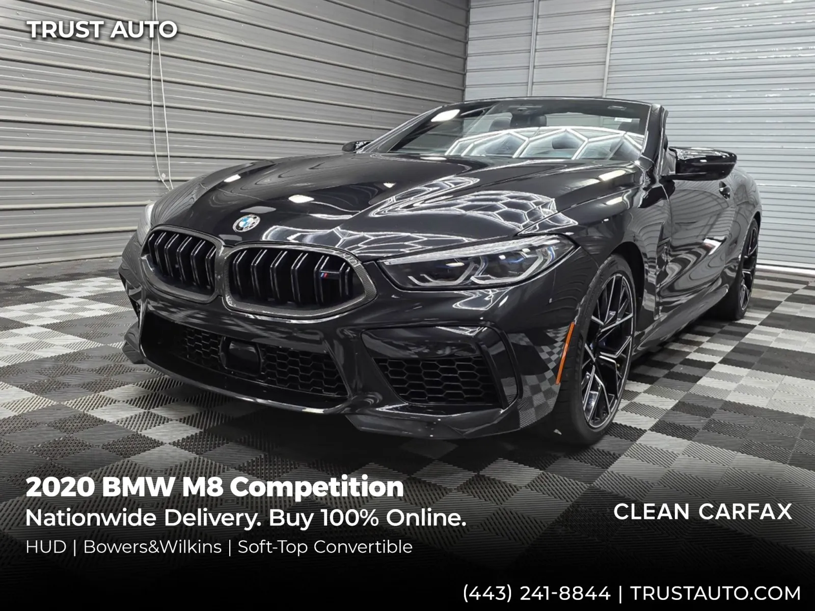 Black 2020 BMW M8 Competition AWD Soft-Top Luxury Convertible for sale in Sykesville, MD