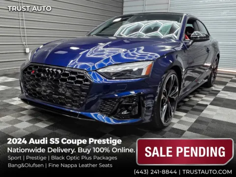 Blue 2024 Audi S5 Prestige 3.0T Quattro AWD Luxury Coupe w/Sport Pkg for sale in Sykesville, MD