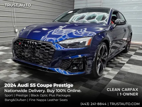 Blue 2024 Audi S5 Prestige 3.0T Quattro AWD Luxury Coupe w/Sport Pkg for sale in Sykesville, MD