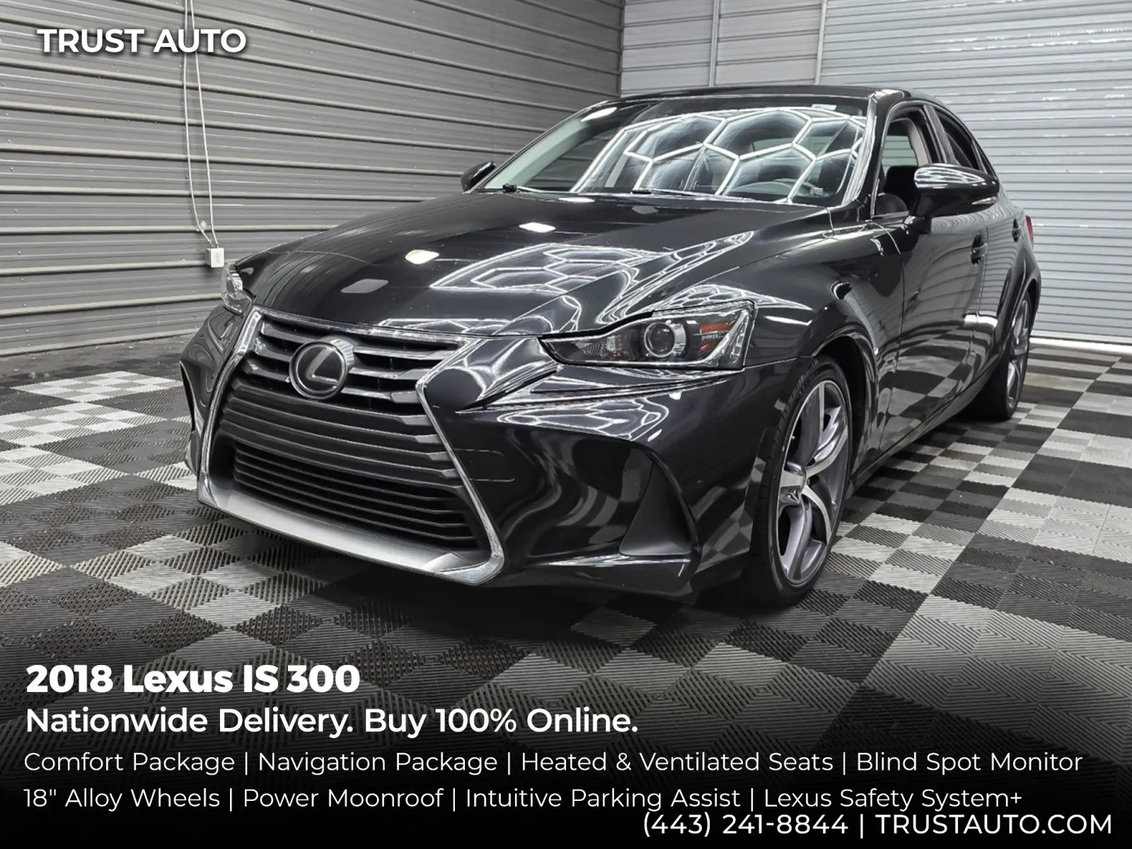 Black 2018 Lexus IS 300 Sedan w/Comfort Pkg for sale in Sykesville, MD