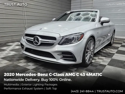 Silver 2020 Mercedes-Benz C-Class AMG C 43 4MATIC Cabriolet AWD Soft-Top Luxury Convertible for sale in Sykesville, MD