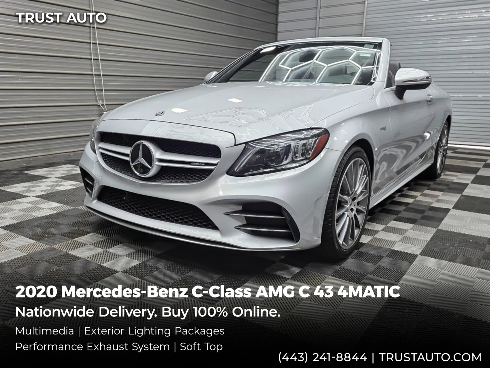 Silver 2020 Mercedes-Benz C-Class AMG C 43 4MATIC Cabriolet AWD Soft-Top Luxury Convertible for sale in Sykesville, MD