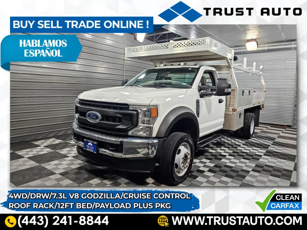 2020 Ford Super Duty F-550 DRW XL 4WD DRW Regular Cab 12FT Contractor Bed Dually 7.3L PFI V8 Pickup Truck for sale in Sykesville, MD