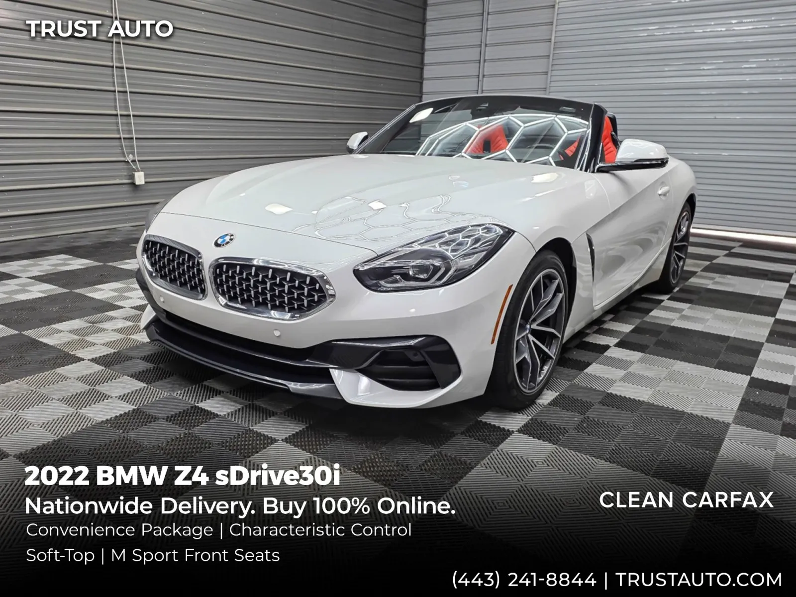 White 2022 BMW Z4 sDrive30i Soft-Top Convertible for sale in Sykesville, MD