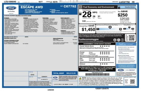 Another view of 2020 Ford Escape SEL AWD Ecoboost SUV for sale in Sykesville, MD at Trust Auto