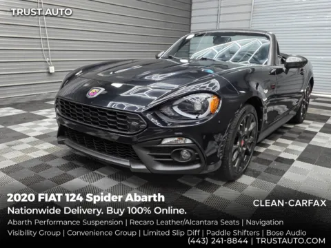 Black 2020 FIAT 124 Spider Abarth Soft-Top Convertible w/Convenience Group for sale in Sykesville, MD