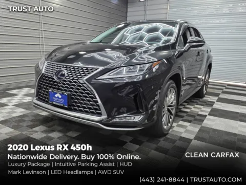 Black 2020 Lexus RX 450h AWD Hybrid SUV w/Luxury Pkg for sale in Sykesville, MD