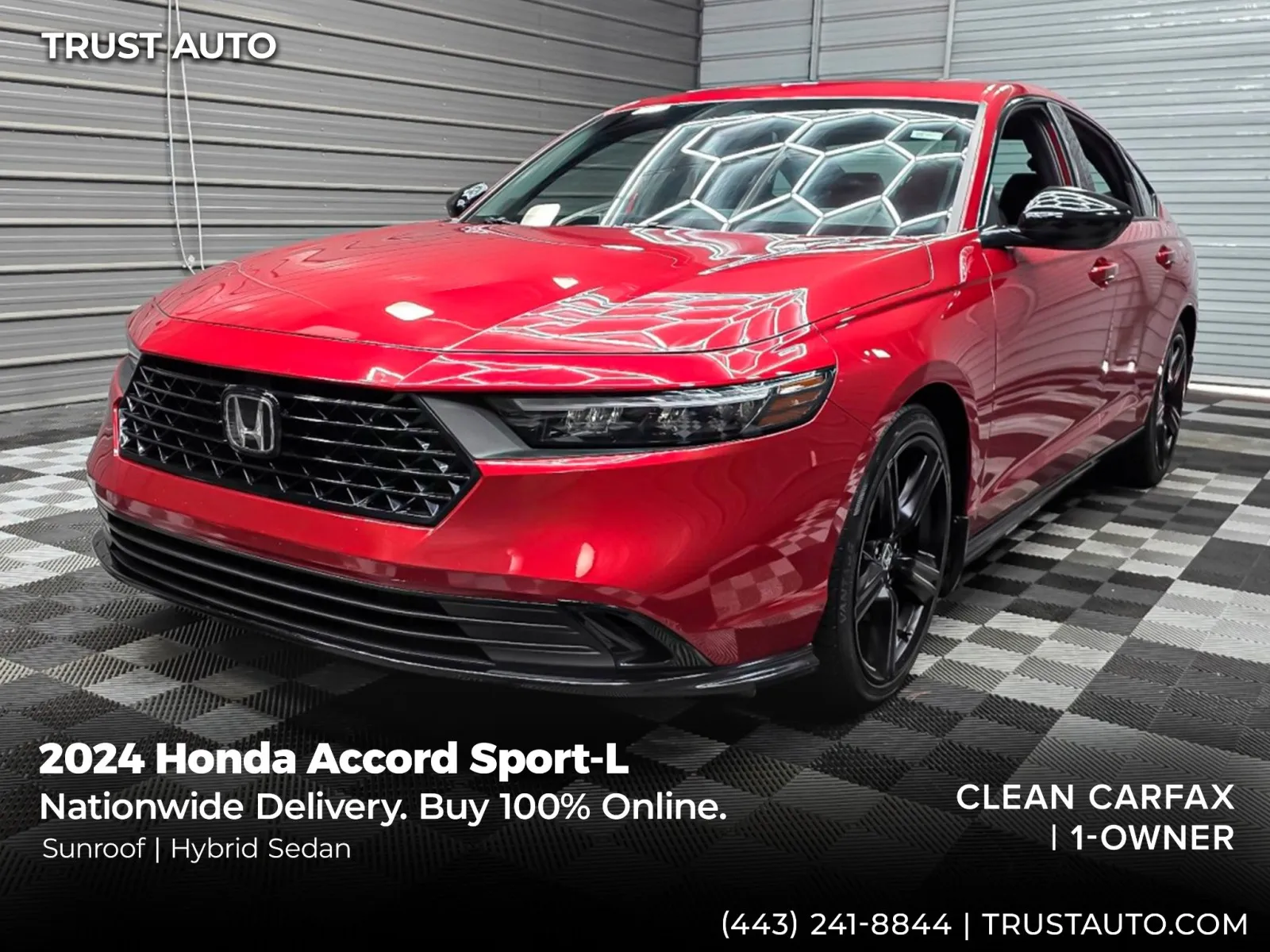 Red 2024 Honda Accord Sport-L Hybrid Sedan for sale in Sykesville, MD