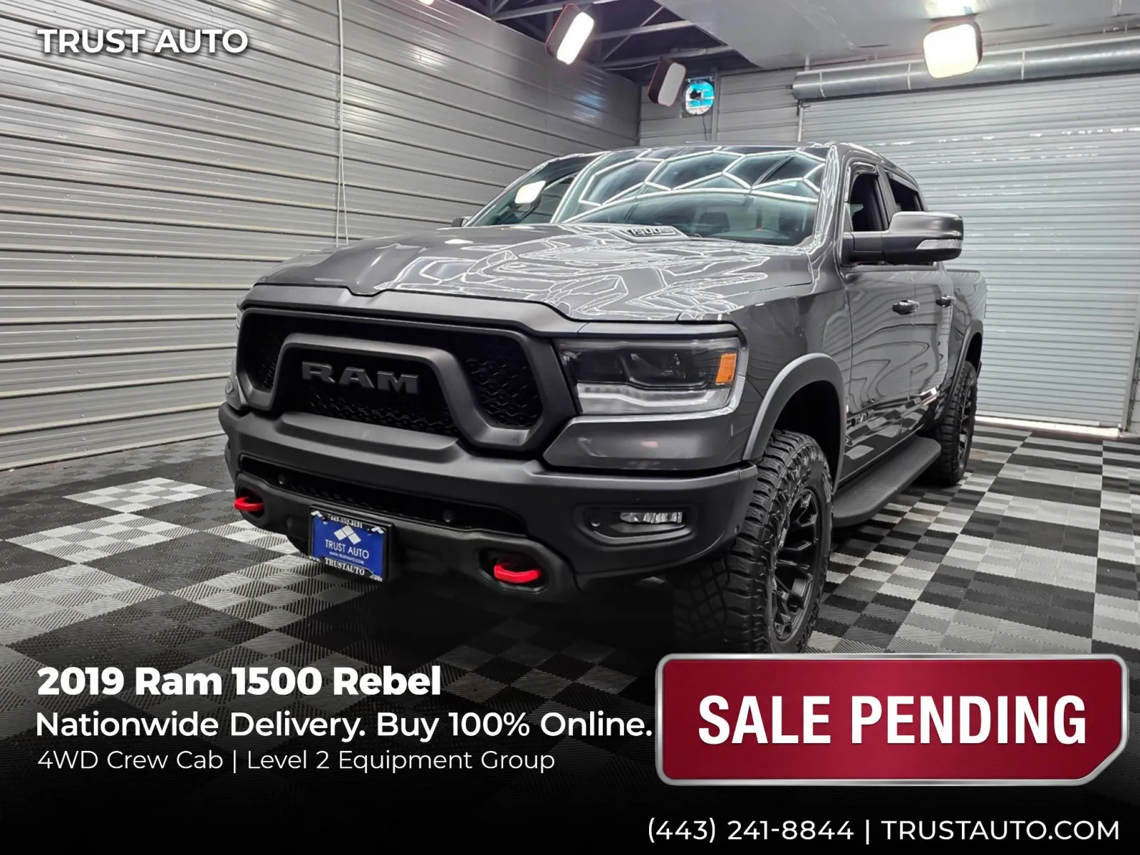 2019 Ram 1500 Rebel 4WD Crew Cab 5.7L V8 HEMI Pickup Truck w/Level 2 Equipment