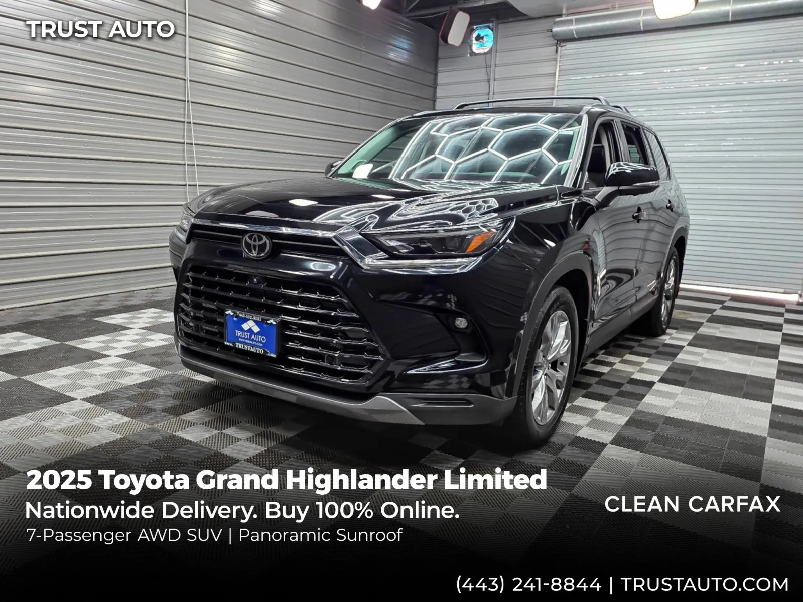 Black 2025 Toyota Grand Highlander Limited AWD 7-Passenger Hybrid Luxury SUV for sale in Sykesville, MD