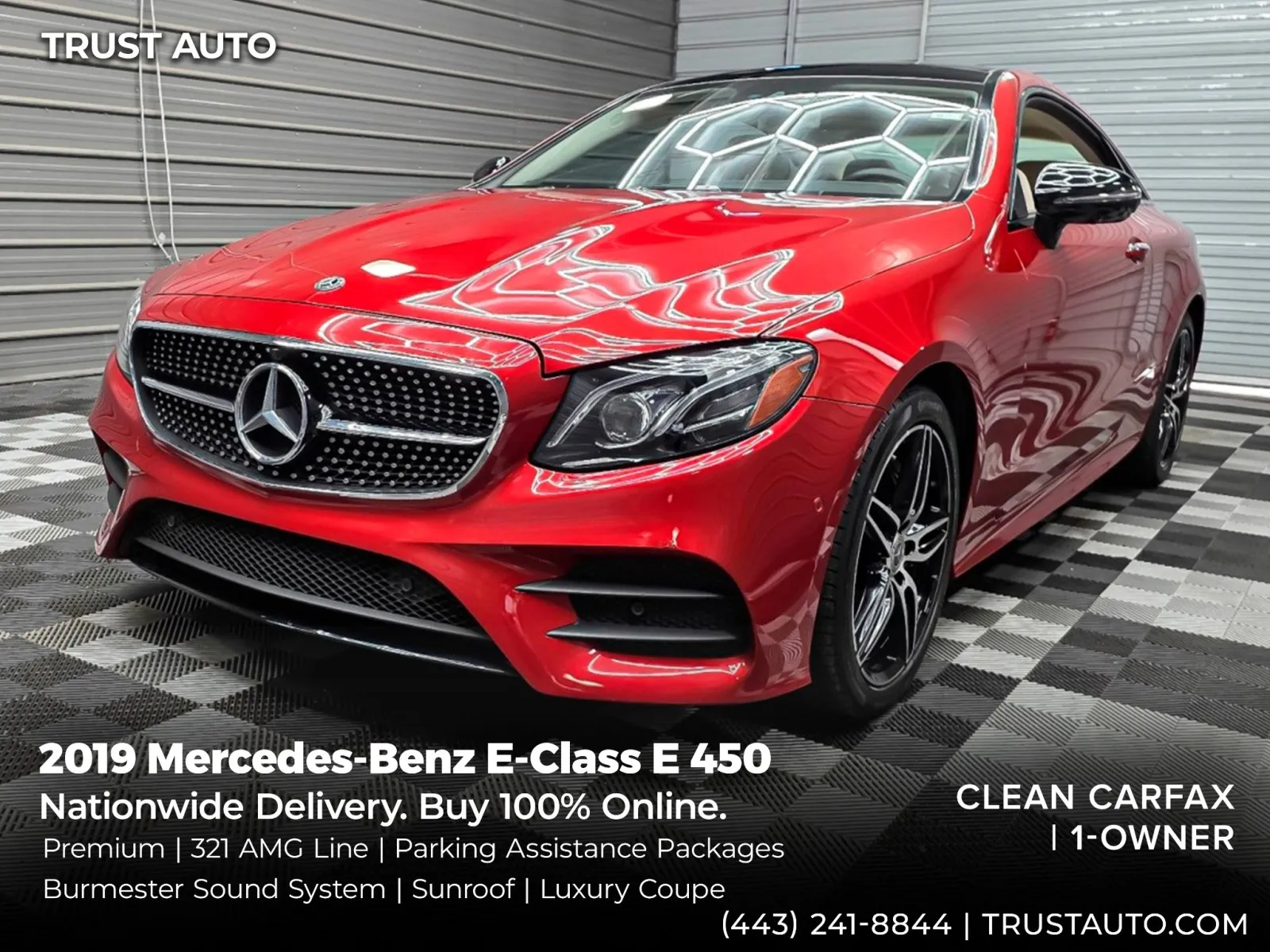 2019 Mercedes-Benz E-Class E 450 4MATIC AWD Coupe w/Premium Pkg