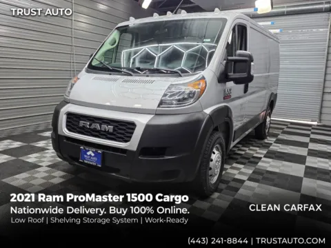 Silver 2021 Ram ProMaster 1500 Cargo 136''WB Low Roof Minivan/Van w/Shelving Storage System/Roof Racks for sale in Sykesville, MD