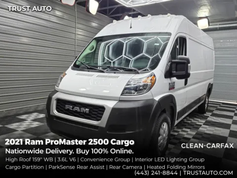 White 2021 Ram ProMaster 2500 Cargo 159'' WB High Roof Minivan/Van for sale in Sykesville, MD