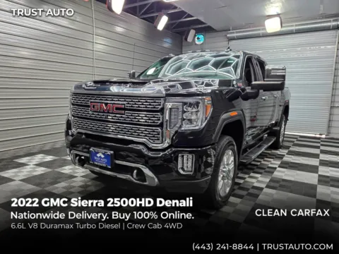 Black 2022 GMC Sierra 2500HD Denali 4WD Crew Cab Duramax Diesel Pickup Truck for sale in Sykesville, MD