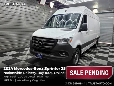White 2024 Mercedes-Benz Sprinter 2500 Cargo 170''WB High Roof HO Diesel Minivan/Van for sale in Sykesville, MD