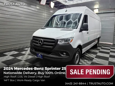 White 2024 Mercedes-Benz Sprinter 2500 Cargo 170''WB High Roof HO Diesel Minivan/Van for sale in Sykesville, MD