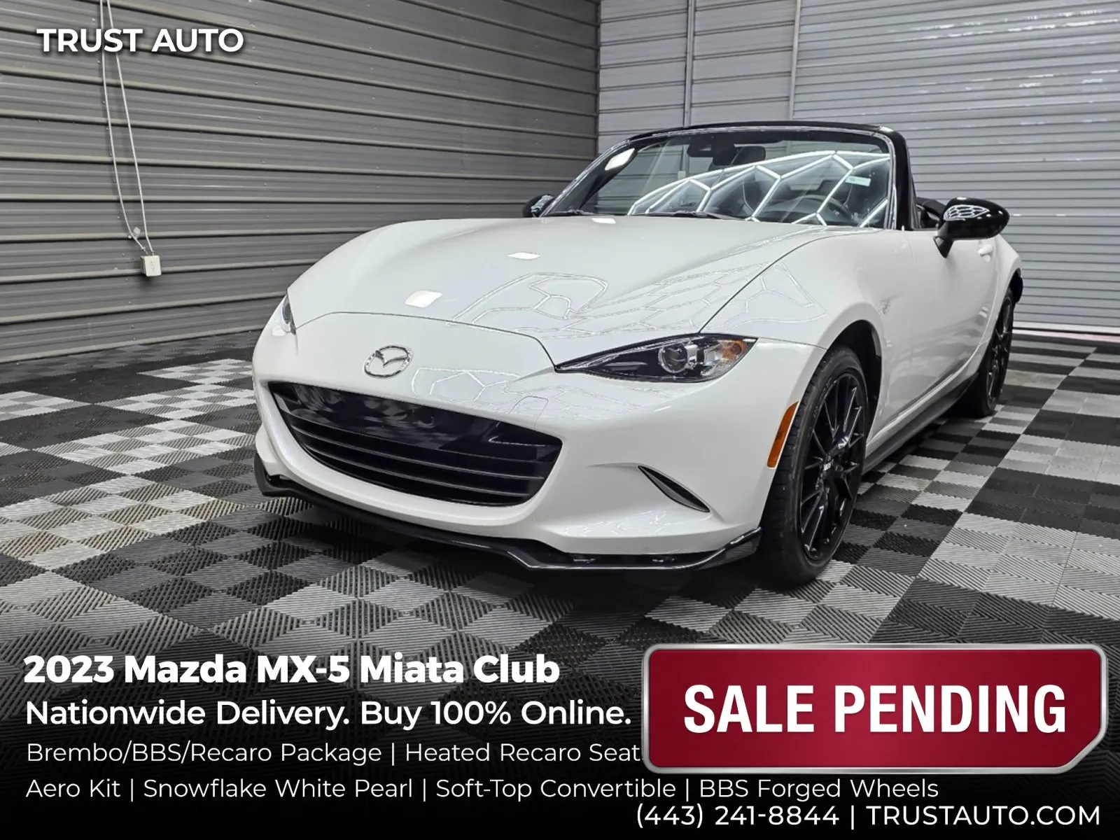 2023 Mazda MX-5 Miata Club Soft-Top 6-Speed Manual Convertible for sale in Sykesville, MD