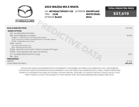 Another view of 2023 Mazda MX-5 Miata Club Soft-Top 6-Speed Manual Convertible for sale in Sykesville, MD at Trust Auto