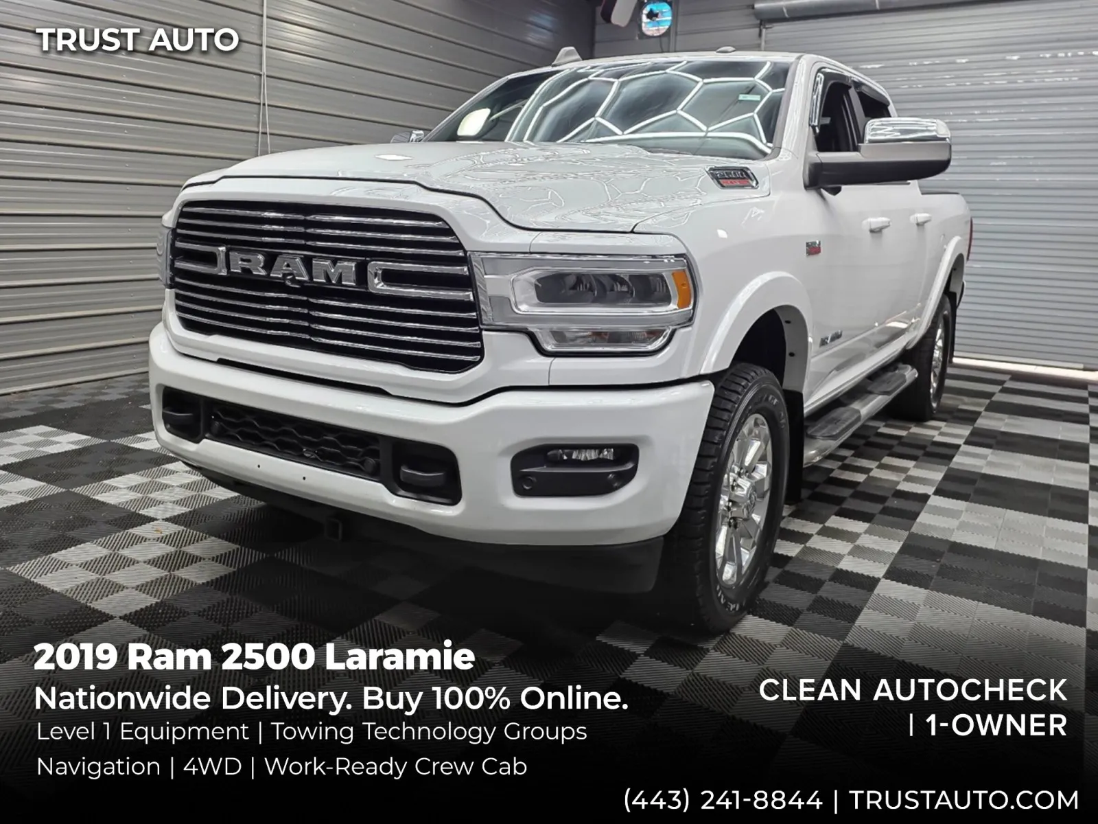 2019 Ram 2500 Laramie 4WD Crew Cab Hemi Pickup Truck w/Level 1 Equipment Pkg