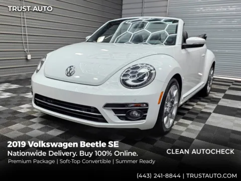 White 2019 Volkswagen Beetle SE Soft-Top Convertible w/Premium Pkg for sale in Sykesville, MD