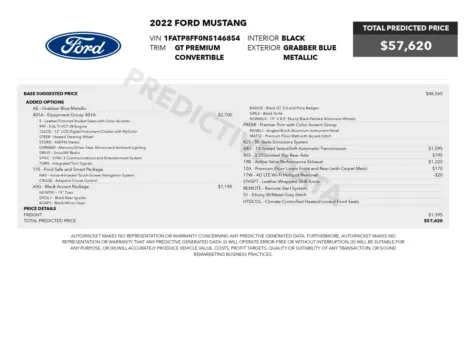 Another view of 2022 Ford Mustang GT Premium Soft-Top Convertible w/Equipment Group 401A for sale in Sykesville, MD at Trust Auto