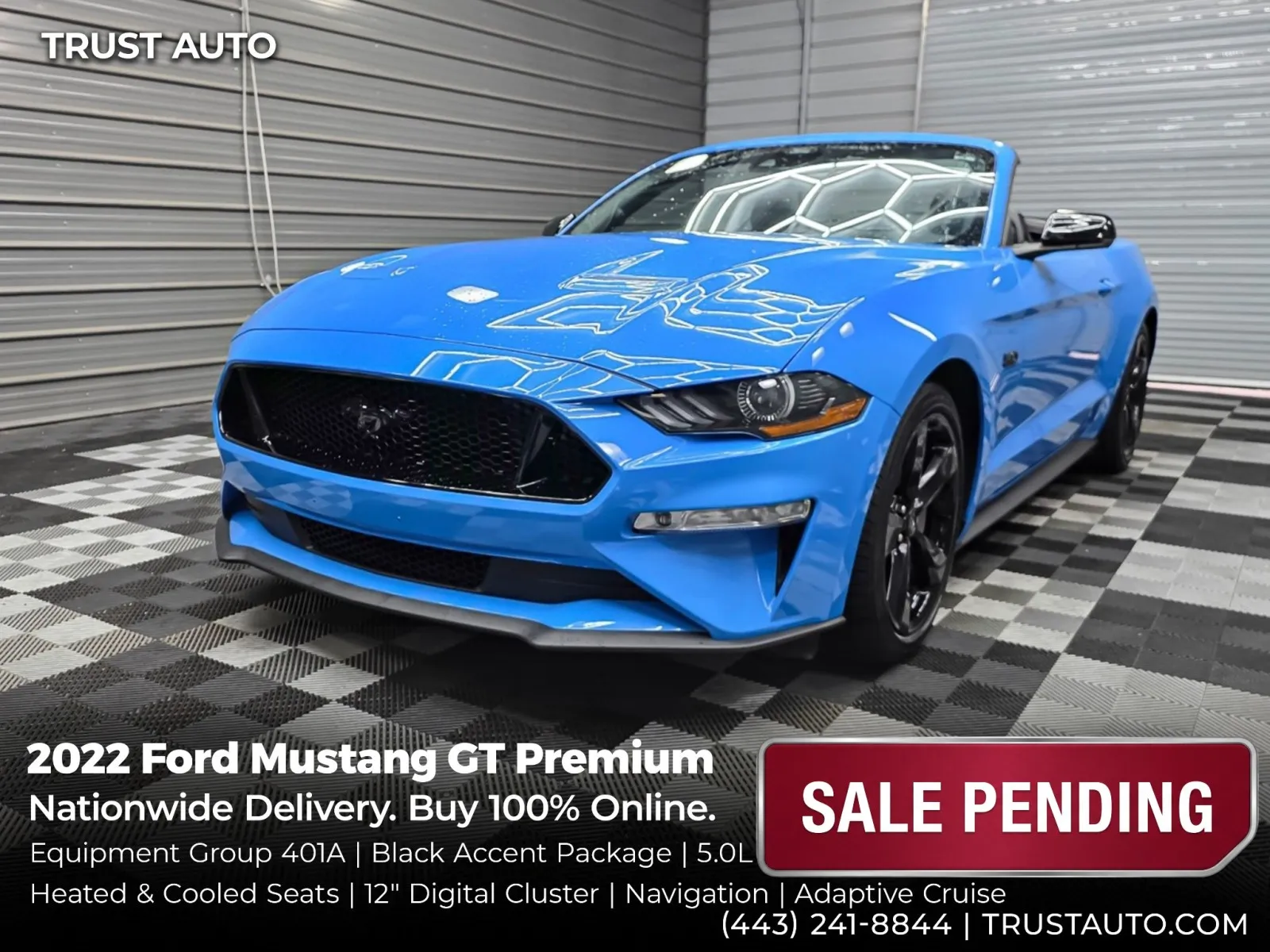 2022 Ford Mustang GT Premium Soft-Top Convertible w/Equipment Group 401A for sale in Sykesville, MD