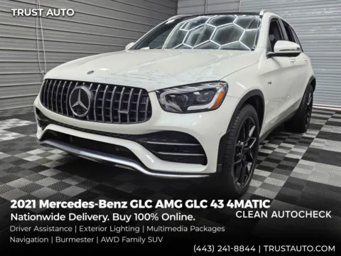 White 2021 Mercedes-Benz GLC AMG GLC 43 4MATIC AWD SUV w/Driver Assistance Pkg for sale in Sykesville, MD