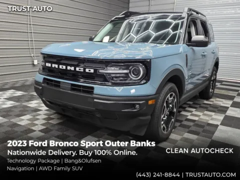 Blue 2023 Ford Bronco Sport Outer Banks AWD SUV w/Tech Pkg for sale in Sykesville, MD