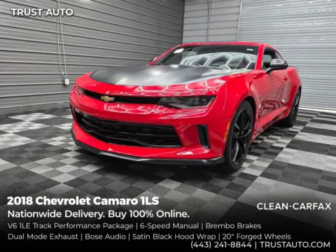 Red 2018 Chevrolet Camaro 1LS 6-Speed Manual Sport Coupe w/V6 1LE Track Performance Pkg for sale in Sykesville, MD