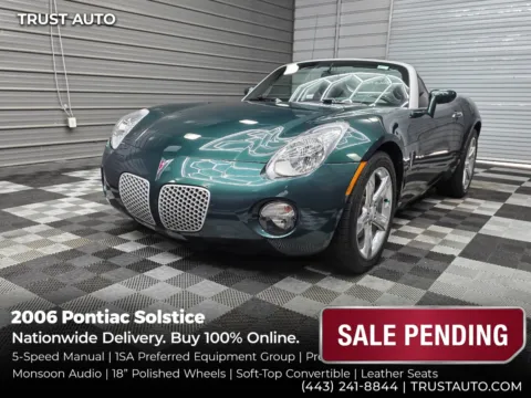 Green 2006 Pontiac Solstice 5-Speed Manual Soft-Top Convertible for sale in Sykesville, MD