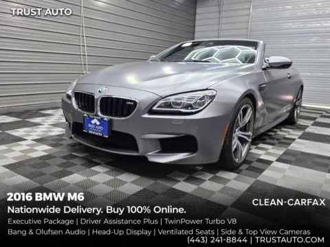 Gray 2016 BMW M6 Luxury Soft-Top Convertible w/Executive/Driving Assistance Plus for sale in Sykesville, MD