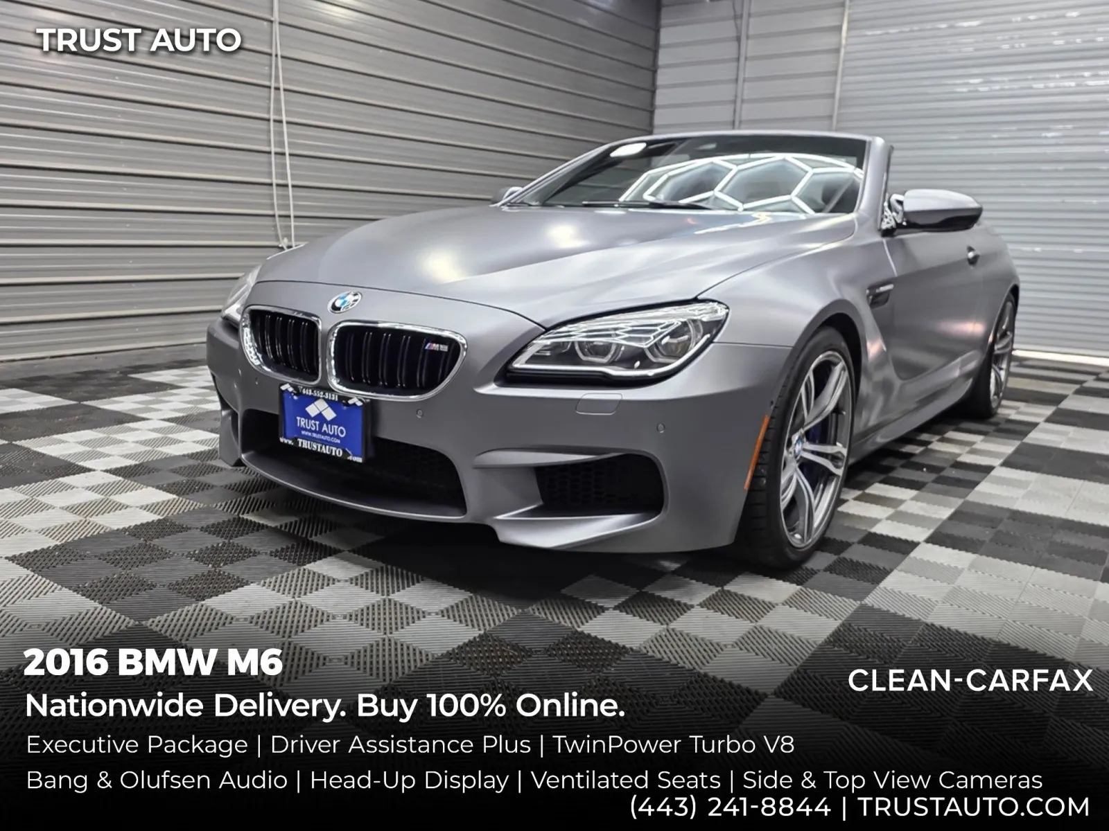 2016 BMW M6 Luxury Soft-Top Convertible w/Executive/Driving Assistance Plus