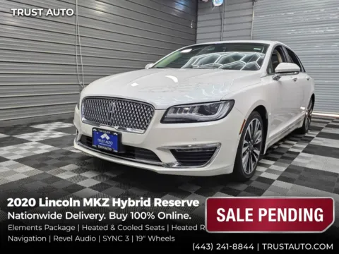 White 2020 Lincoln MKZ Hybrid Reserve Sedan for sale in Sykesville, MD