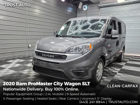 Gray 2020 Ram ProMaster City 5-Passenger SLT Minivan/Van for sale in Sykesville, MD